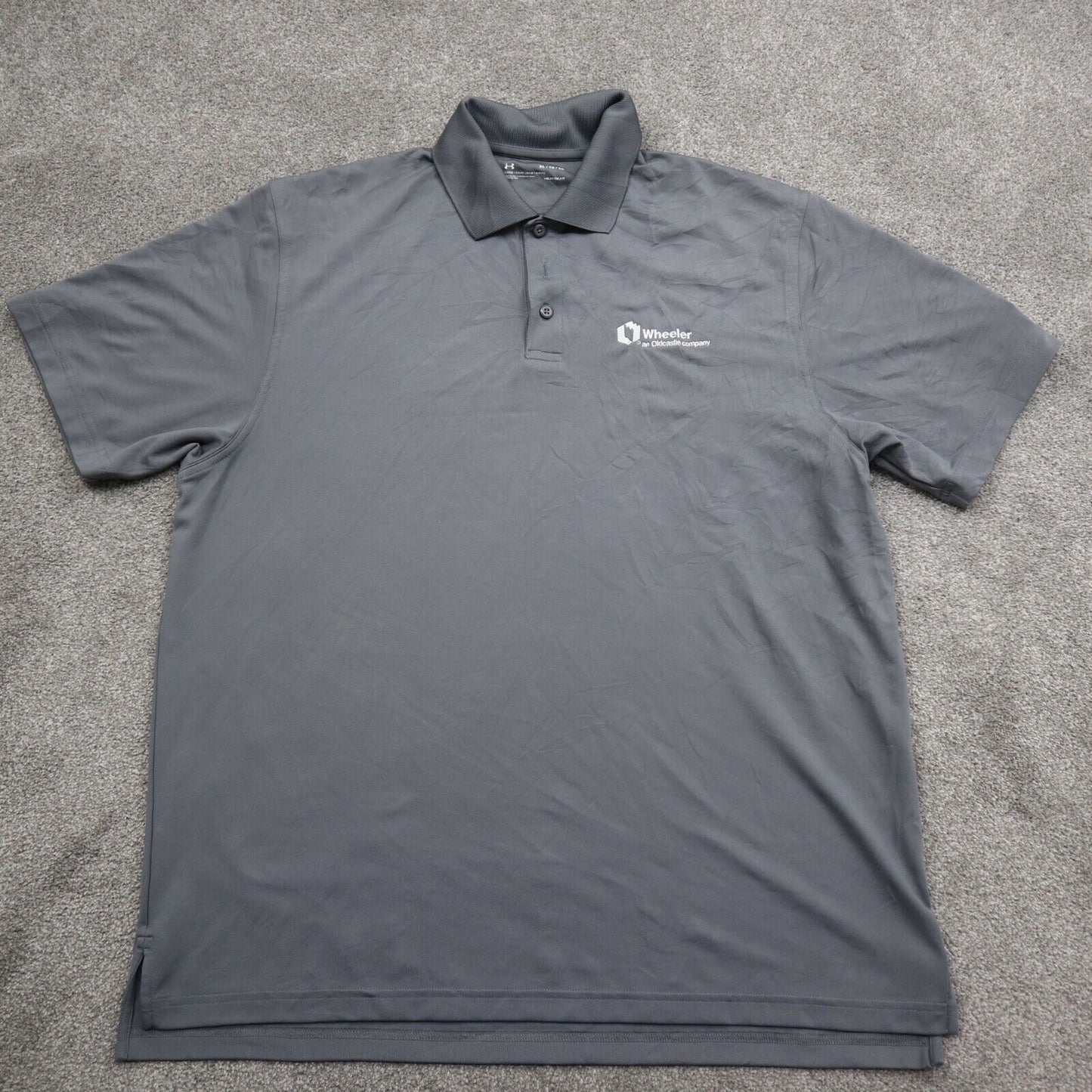 Under Armour Mens Polo Shirt Short Sleeve Logo Loose Heatgear Gray Size XL