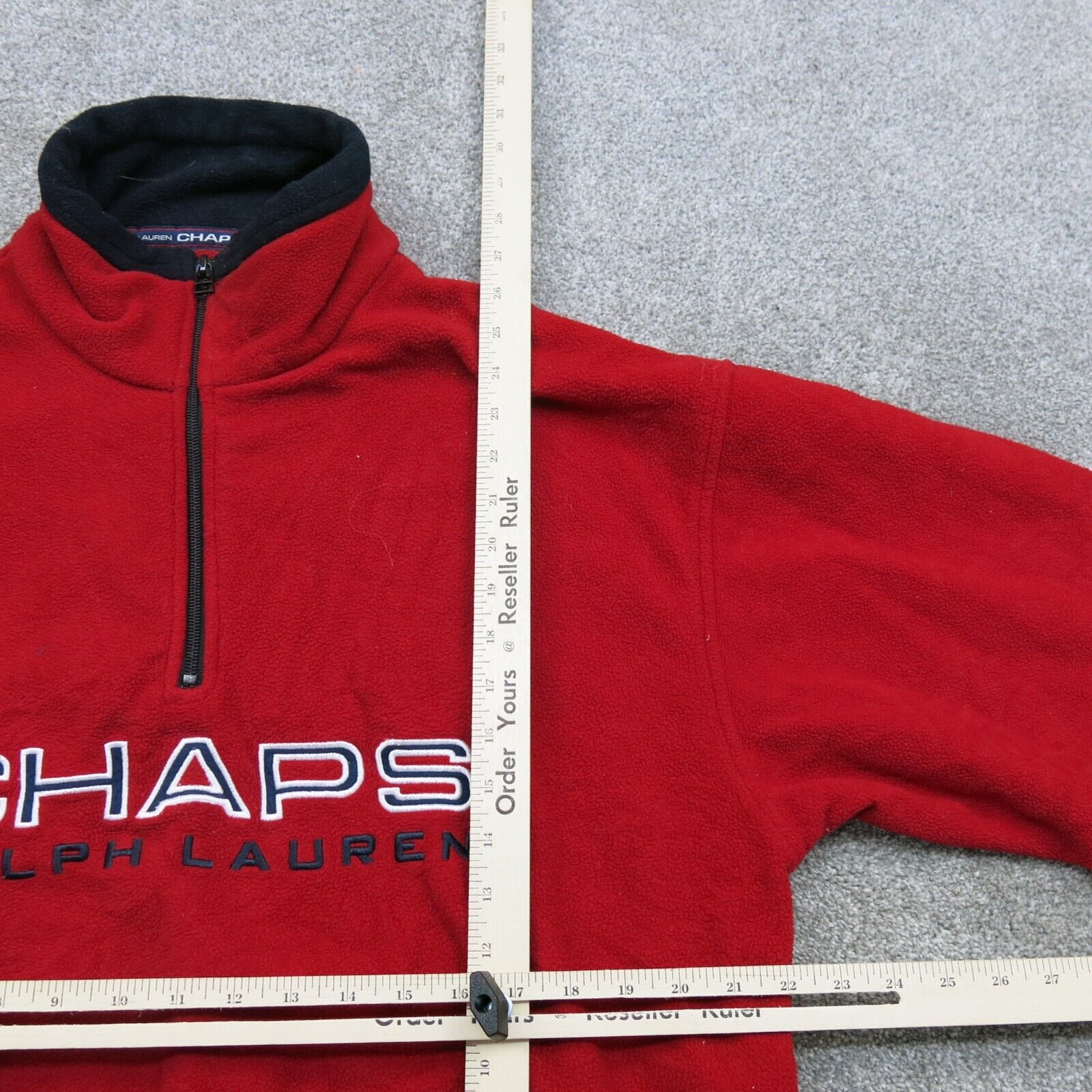 Chaps Ralph Lauren Sweatshirt Mens Size L Red Spellout 1 4 Zip Pullove Goodfair