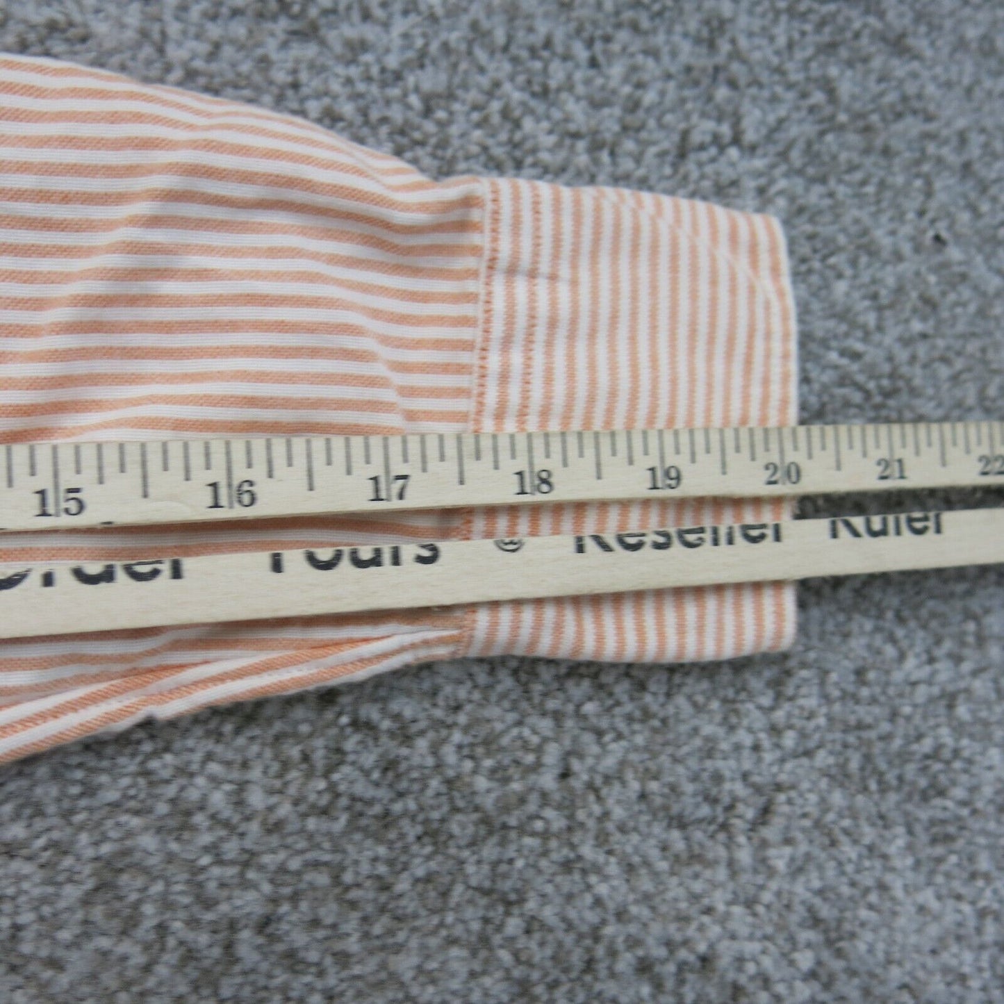 Ralph Lauren Womens Striped Button Down Slim Fit Long Sleeves Orange White SZ 0