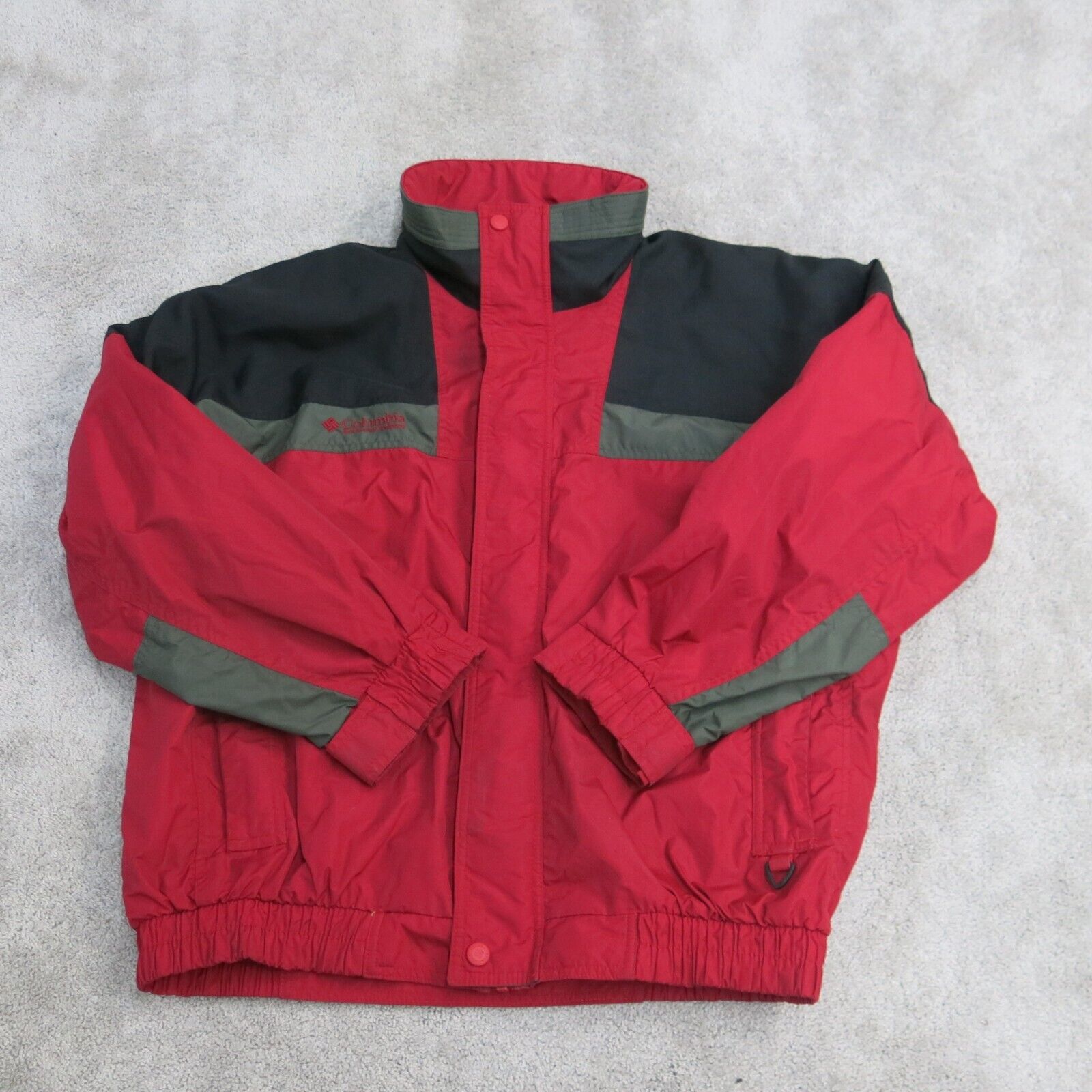 Columbia Jacket Mens Large Red Full Zip Windbreaker Lightweight Outdoo Goodfair