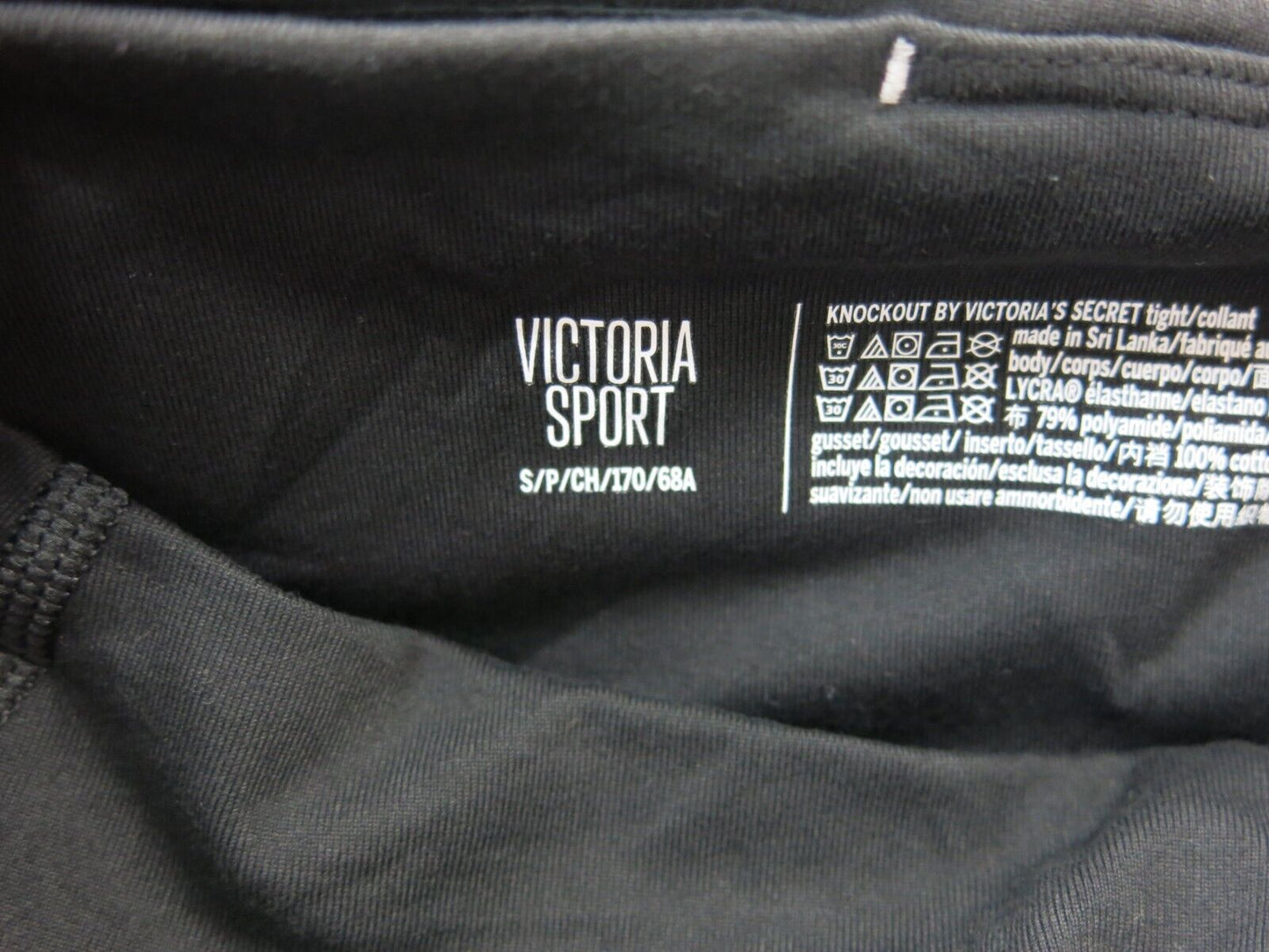 Victoria Sport Womens Legging Pants Stretch Running Gym High Waist Black Size S