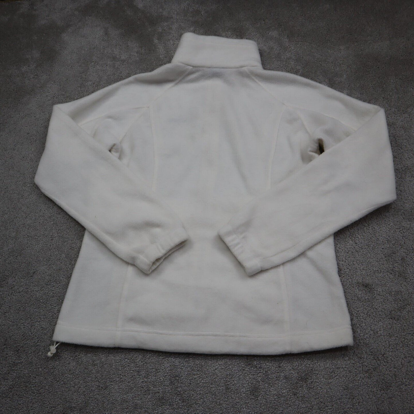 Columbia Womens Full Zip Fleece Jacket Long Sleeves Mock Neck White Size Medium
