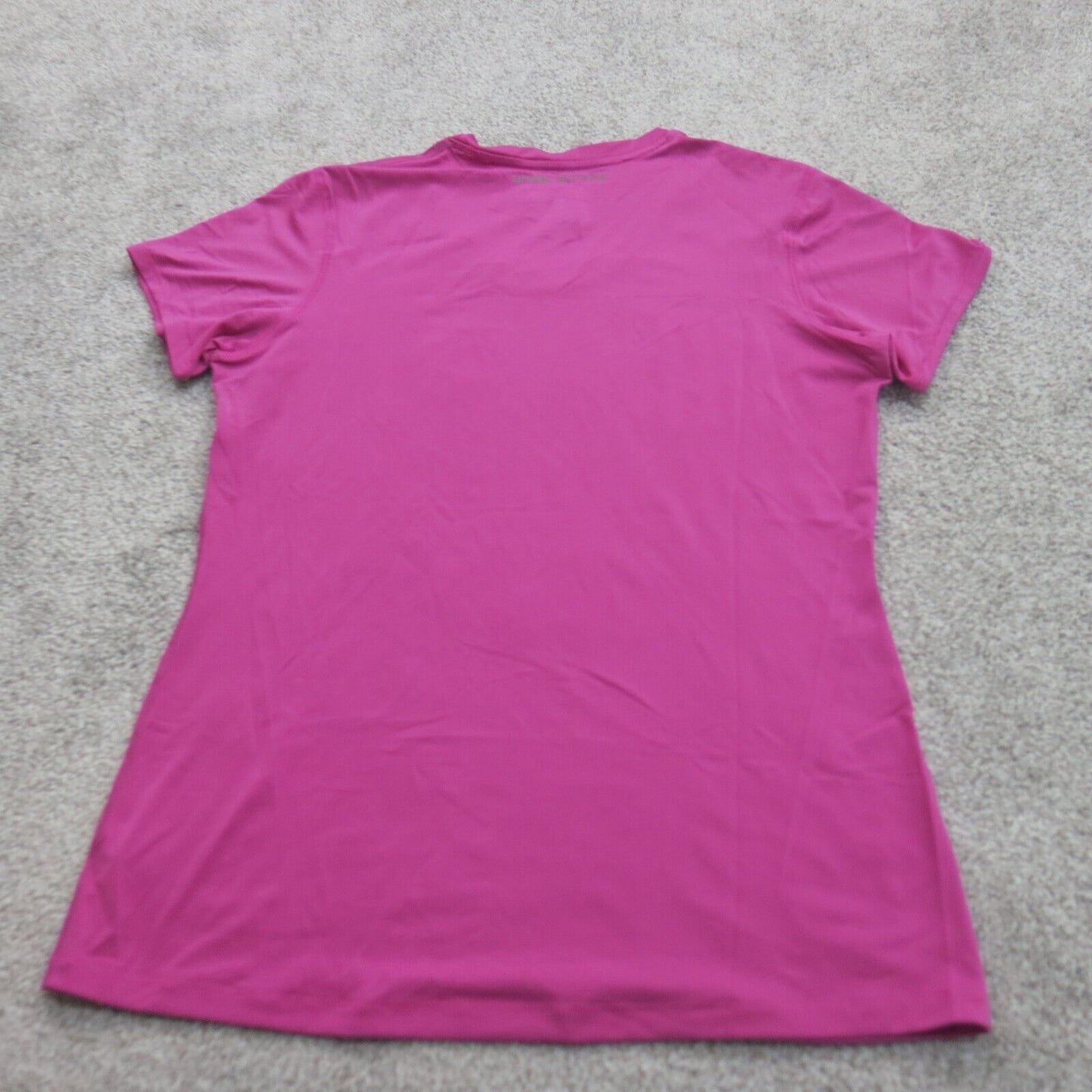 Under Armour Womens T Shirt Top Fitted Heatgear Short Sleeves Pink Size Large