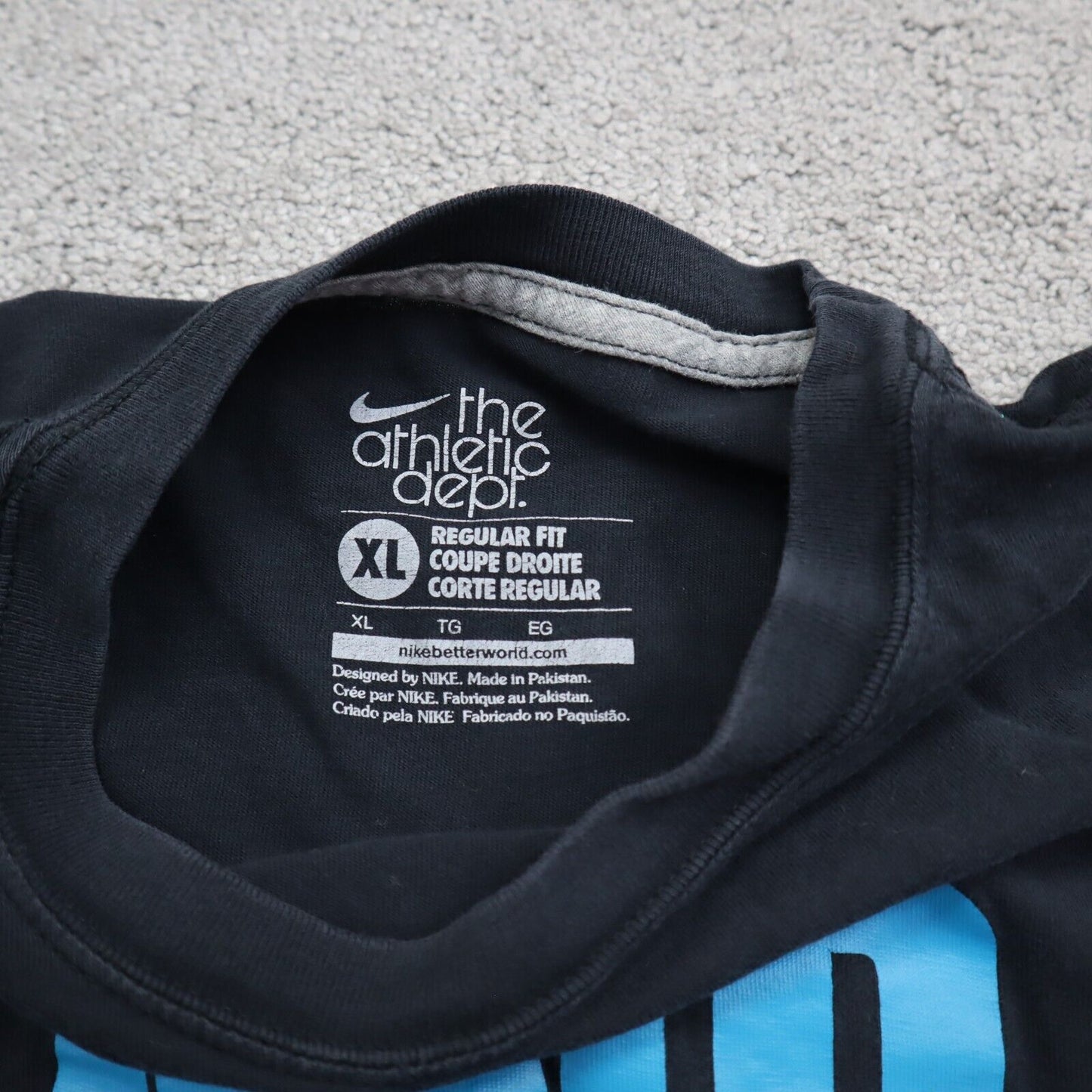 The Nike Tee Mens Graphic T Shirt 100% Cotton Crew Neck Short Sleeve Black SZ XL