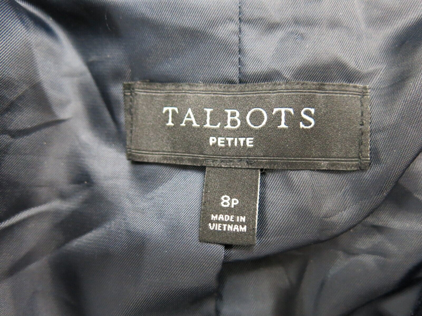 Talbots Mens Velvet Blazer Coat Jacket Long Sleeve Front Button Blue Size 8P