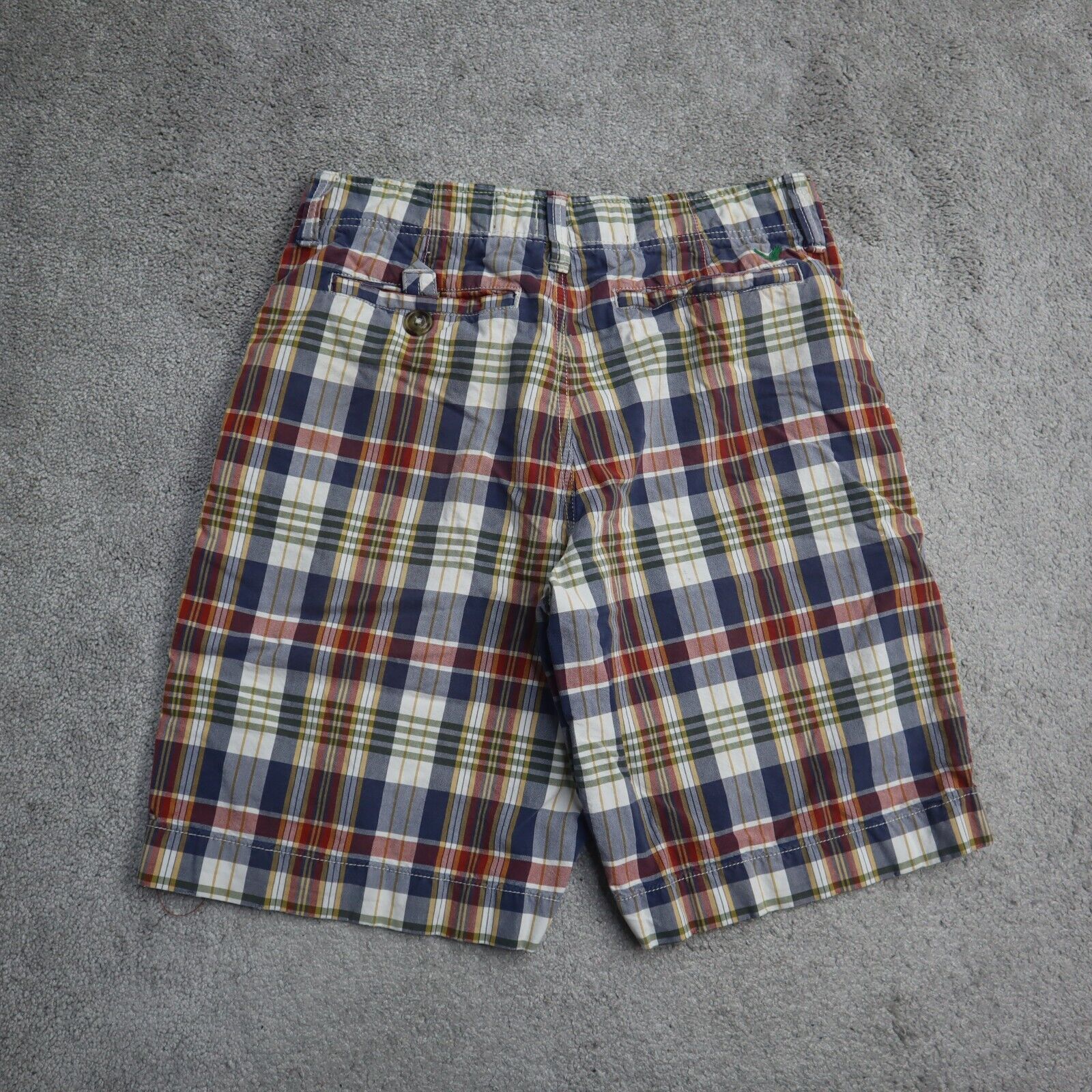 American Eagle CA 03873 Mens Plaid Bermuda Shorts 100 Cotton Gray