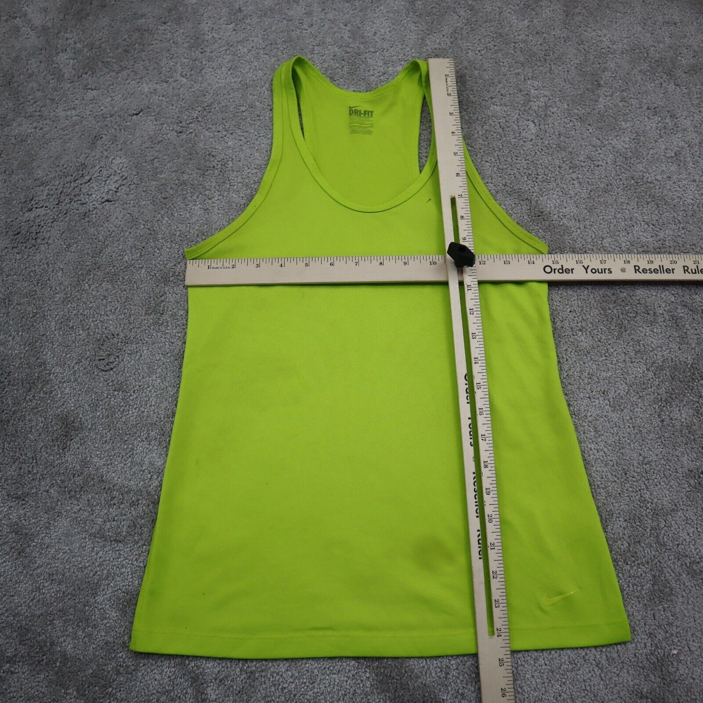 Nike Womens Tank Top Regular Fit Racerback Scoop Neck Lime Green Size Small
