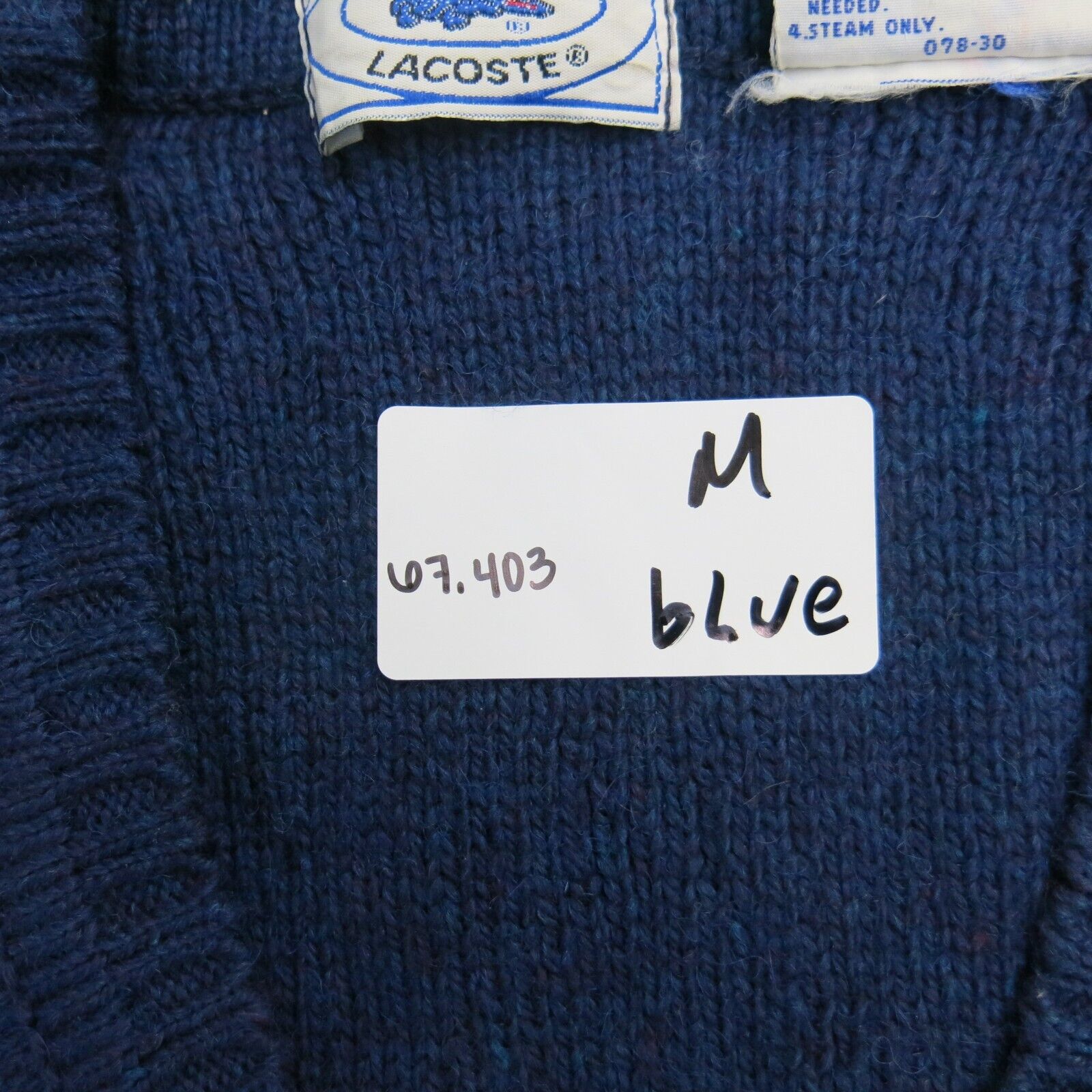 Izod Lacoste Mens Pullover Vest Sweater Sleeveless V Neck Knitted Blue