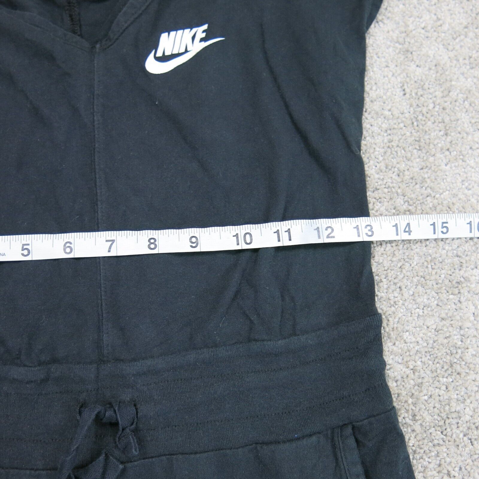 Nike Womens Romper Jumpsuit Straight Leg Flutter Sleeve V Neck Black S –  Goodfair