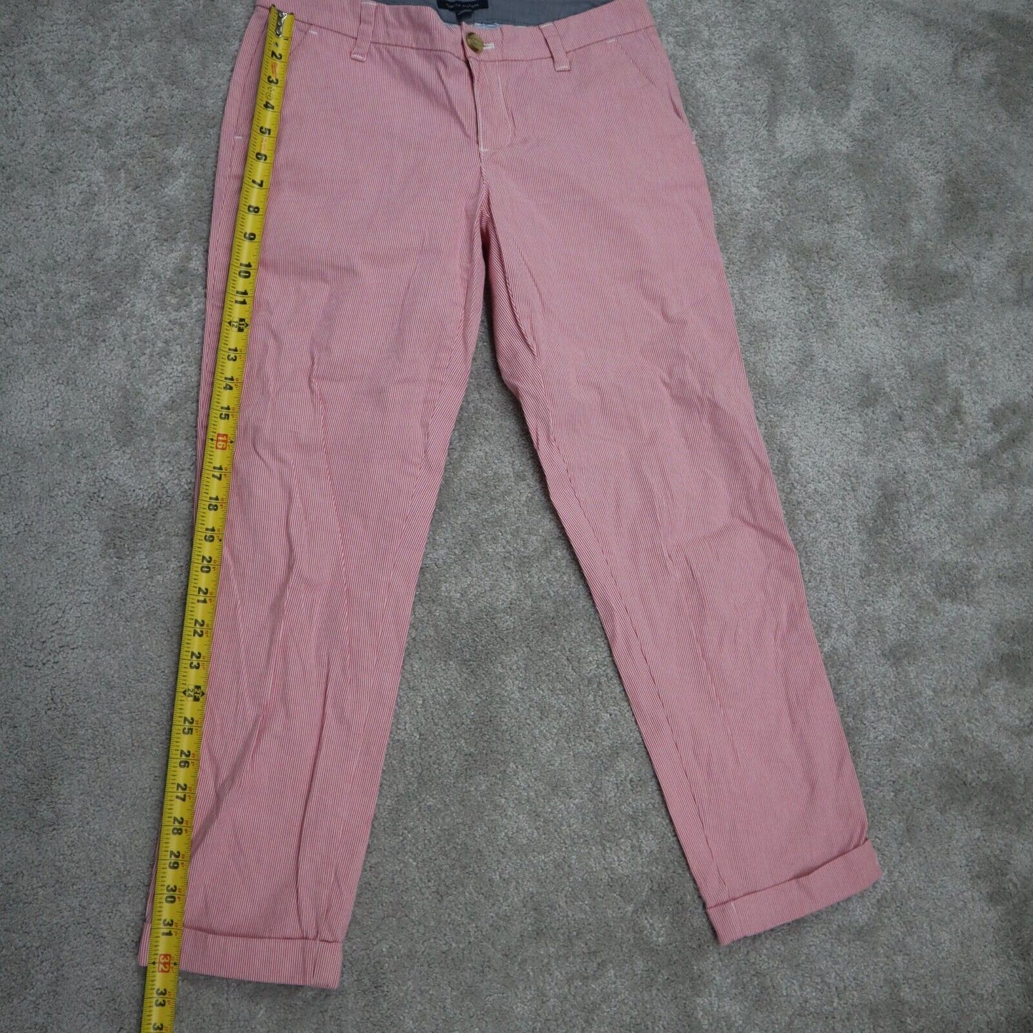 Tommy Hilfiger Womens Chino Pant Tapered Led Mid Rise Flat Front Pink Size 2