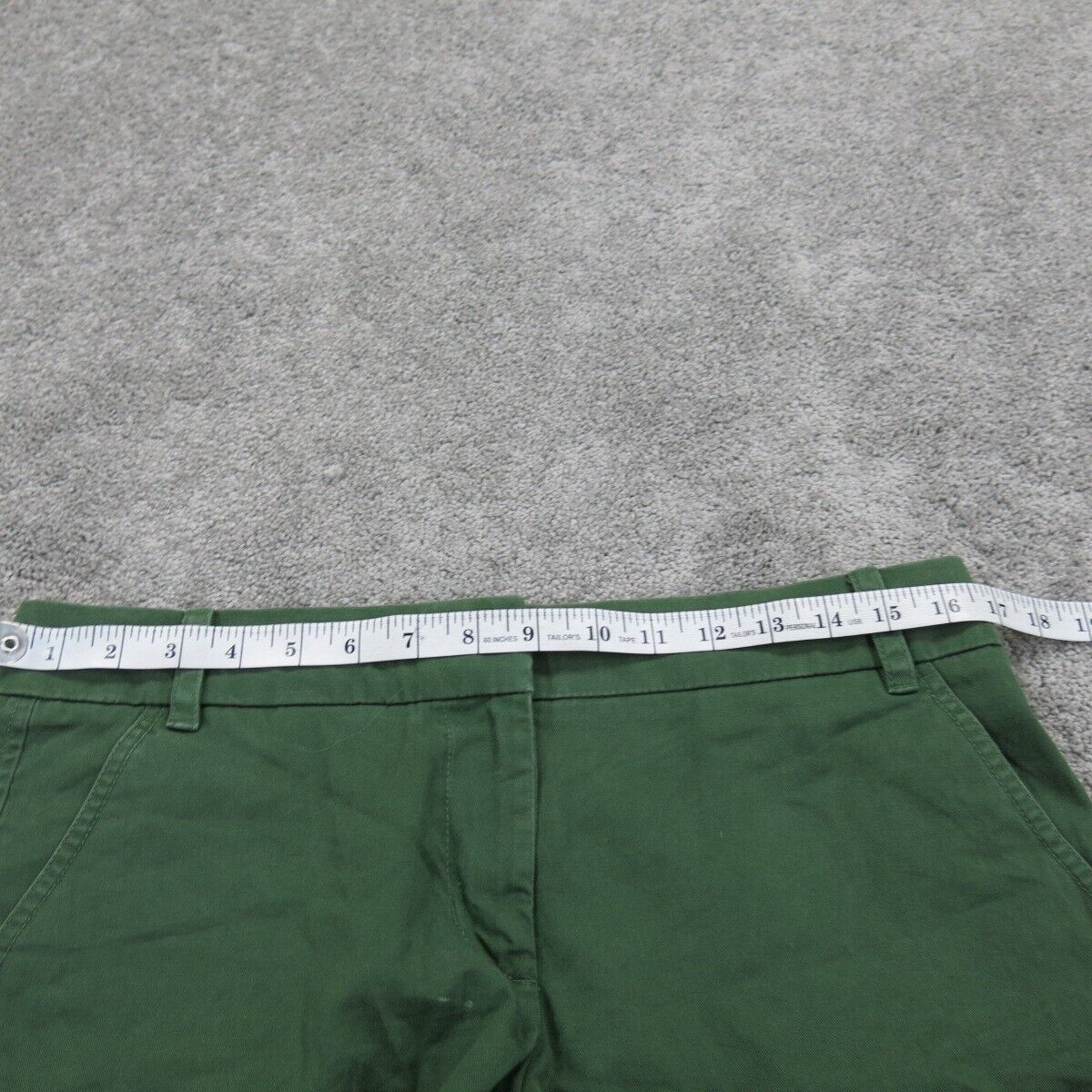 J Crew Womens Slim Fit Super Stretch Chino Shorts Mid Rise Green Size 8