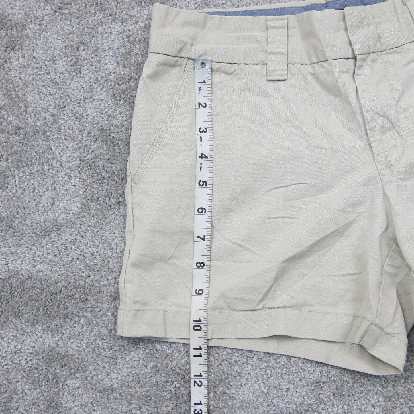 Tommy Hilfiger Womens Chino Shorts Mid Rise 100% Cotton Pockets Beige Size 6