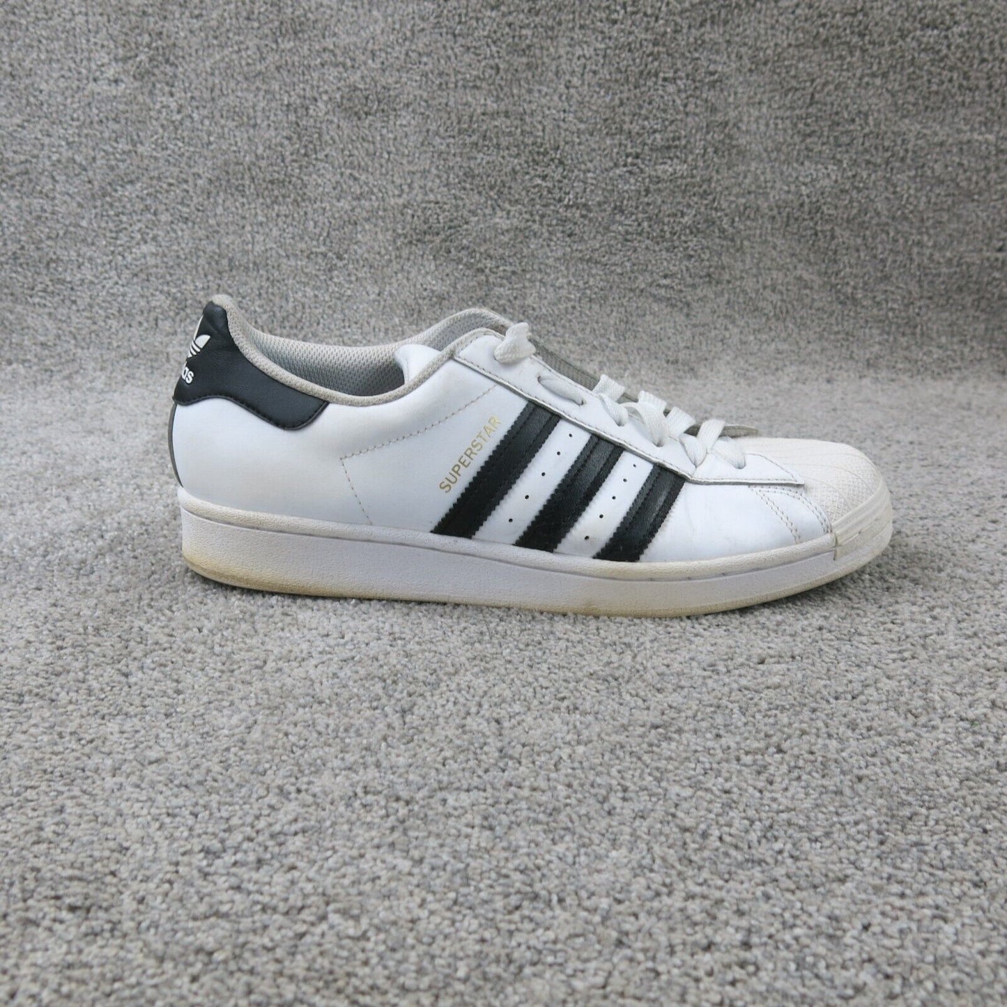Adidas Mens Superstar 789006 White Black Leather Stripes Sneakers Shoe Size 10.5