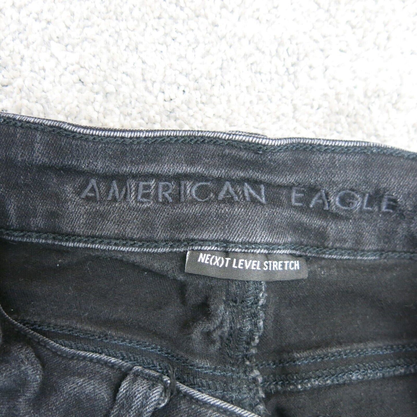 American Eagle Womens Skinny Jeans Next Level Stretch Denim Black Size 0 Regular