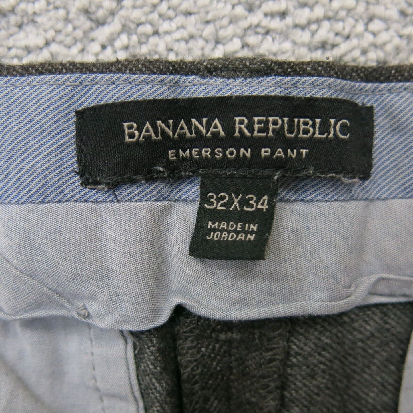 Banana Republic Men Emerson Pant Mid Rise Pocket Charcoal Black Size W32XL34