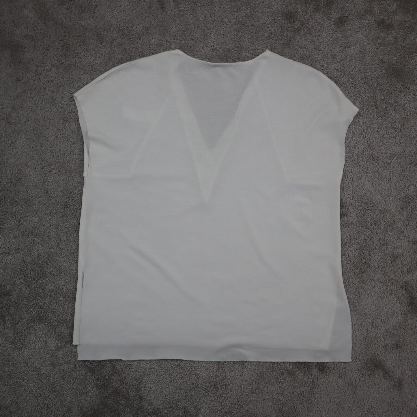Zara Womens Tank Blouse Top Sleeveless V Neck White Size Small