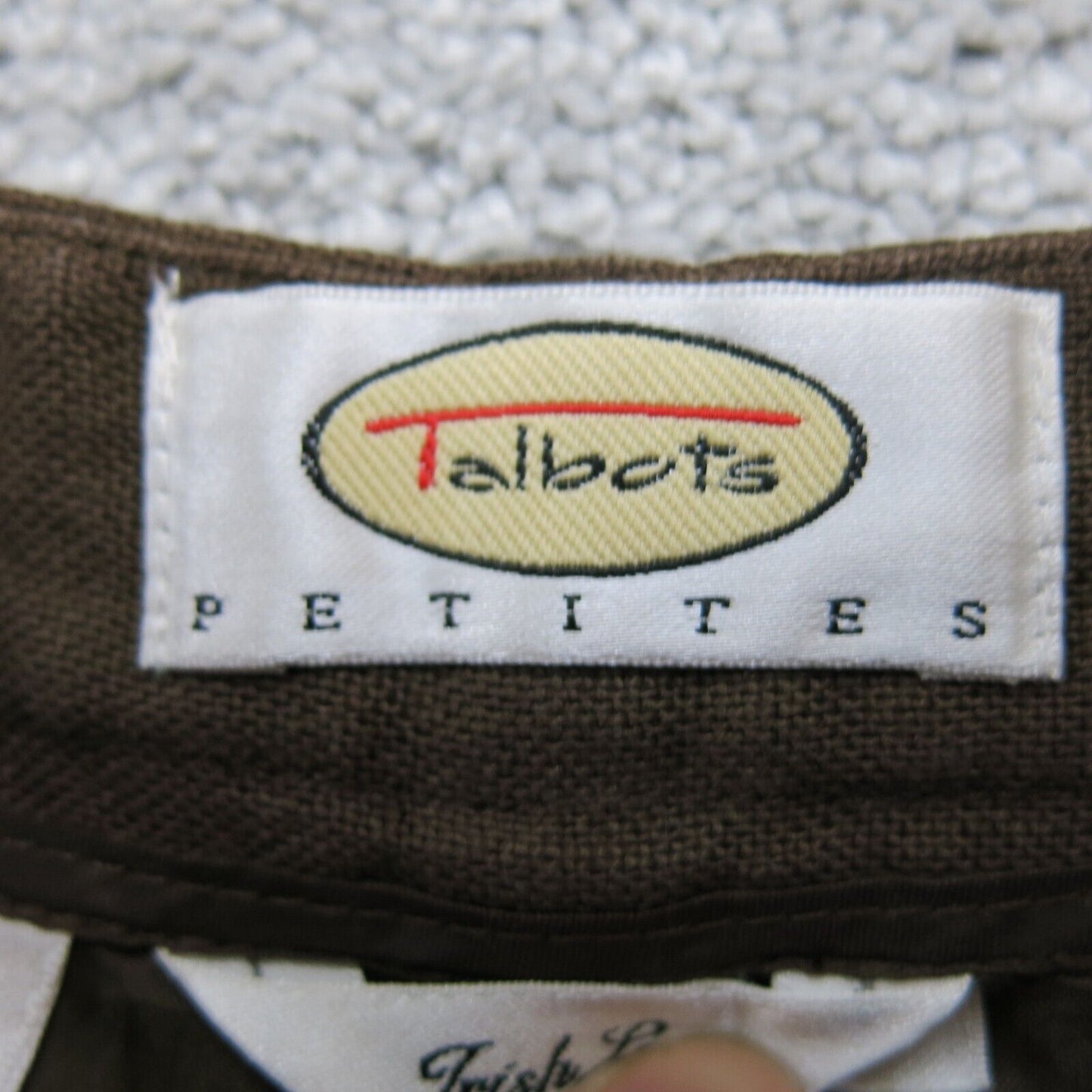 Talbots Women Dress Pants Slim Straight Leg Mid Rise Pockets Brown Size 6 Petite