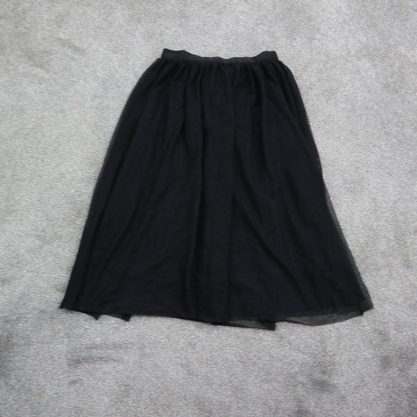 H&M Basic Womens Pleated A Line Midi Skirt Elastic Waist Black Size 4