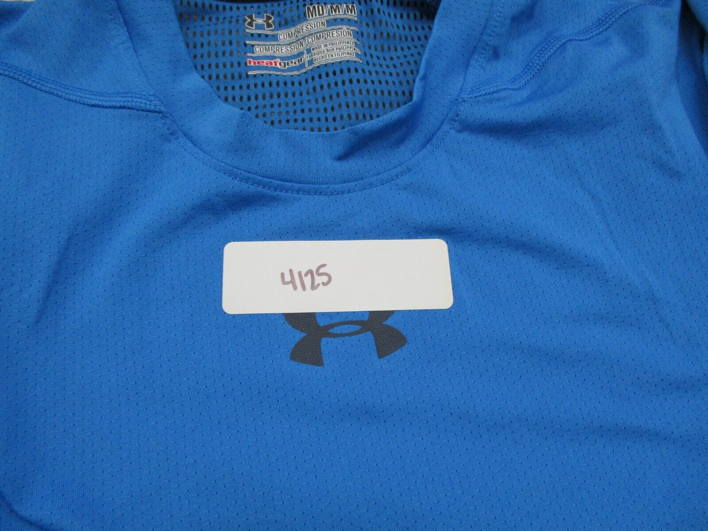 Under Armour Athletics T-Shirt Women s Medium M Blue Short Sleeves Heatgear Logo