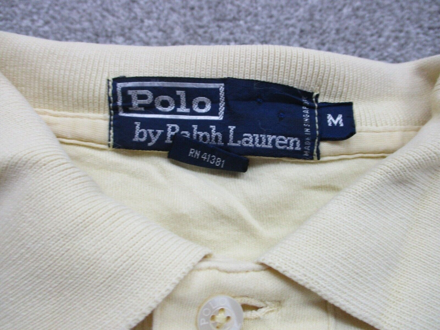 Polo by Ralph Lauren Polo Shirt Men Size M Yellow Solid Cotton Short Sleeve Logo