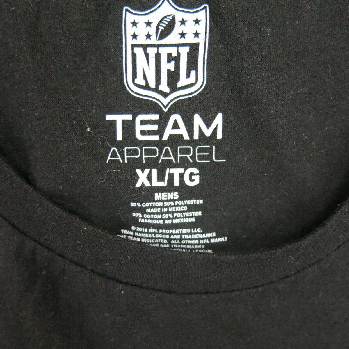 NFL Team Apparel Mens Crew Neck T Shirt Short Sleeves Steelers Black Size XL