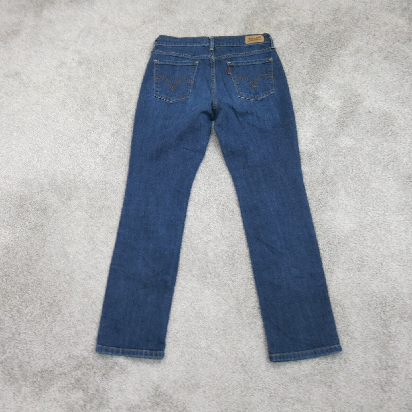 Levi Strauss & Co Womens Slim Straight Jeans Denim Cotton Mid Rise Blue W27XL30