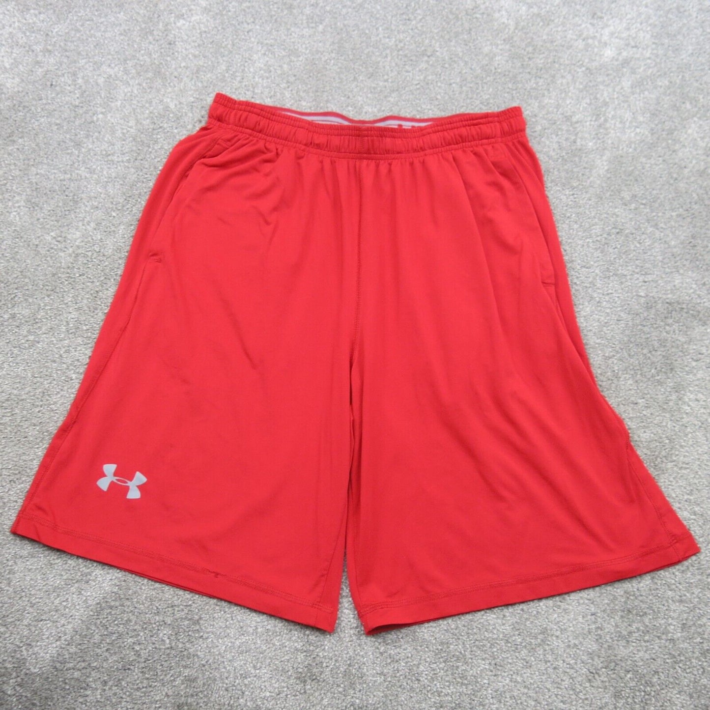 Under Armour Basketball Shorts Youth Boys Large Red Athletics Heatgear Shorts