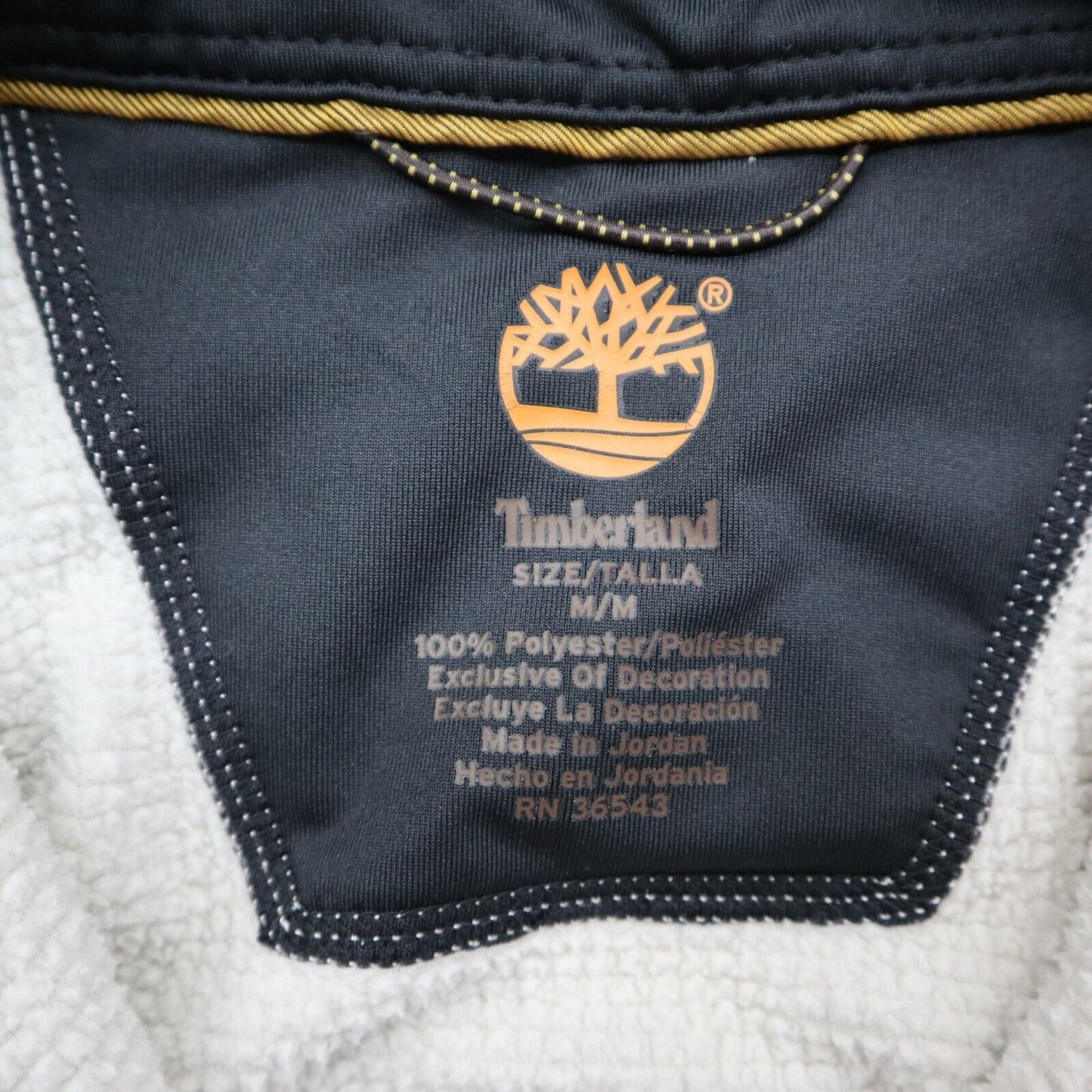 Timberland Mens 1/4 Zip Sweatshirt Pullover Long Sleeve Mock Neck White Size M