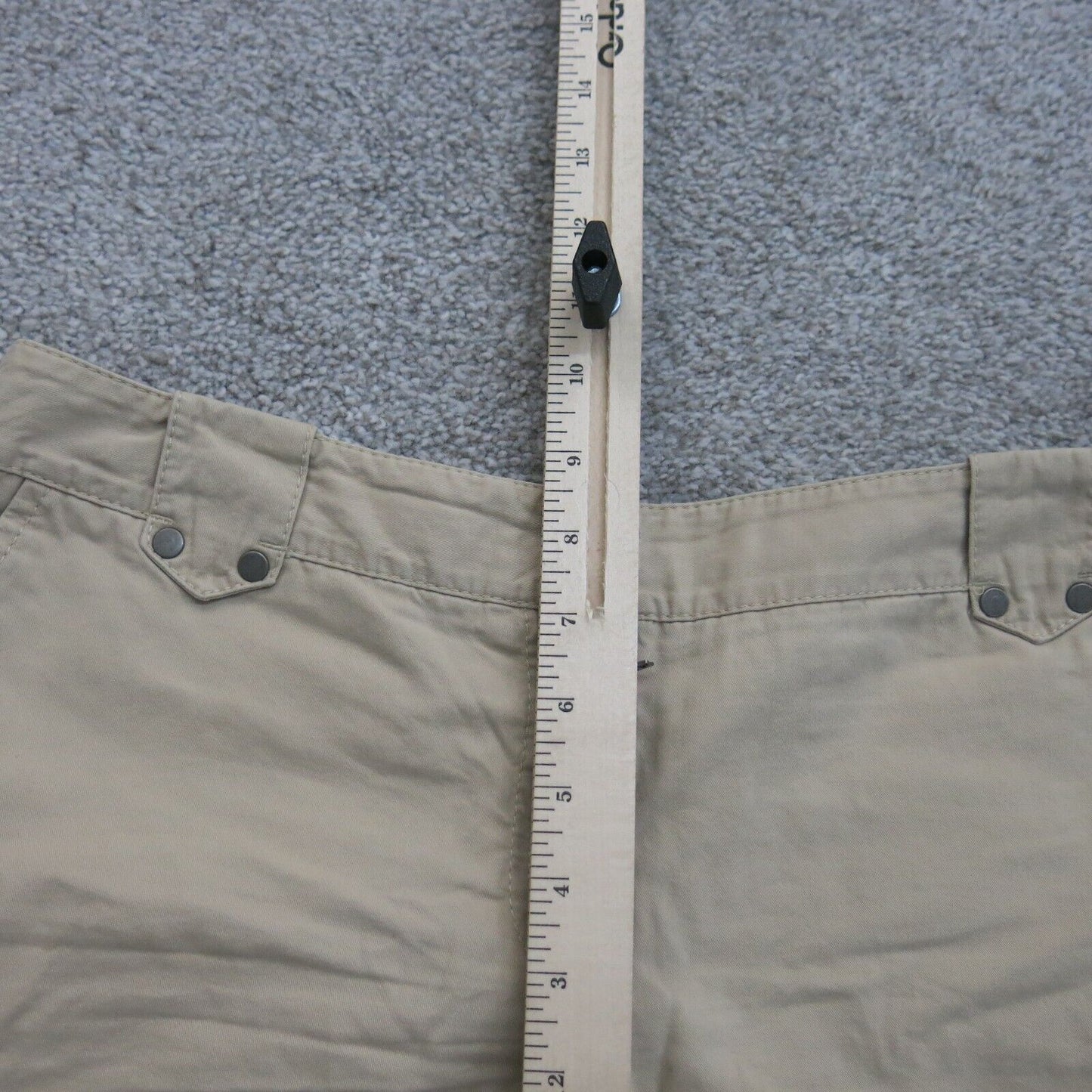 Ann Taylor Womens Chino Shorts Mid Rise Flat Front Slash Pockets Beige Size 6