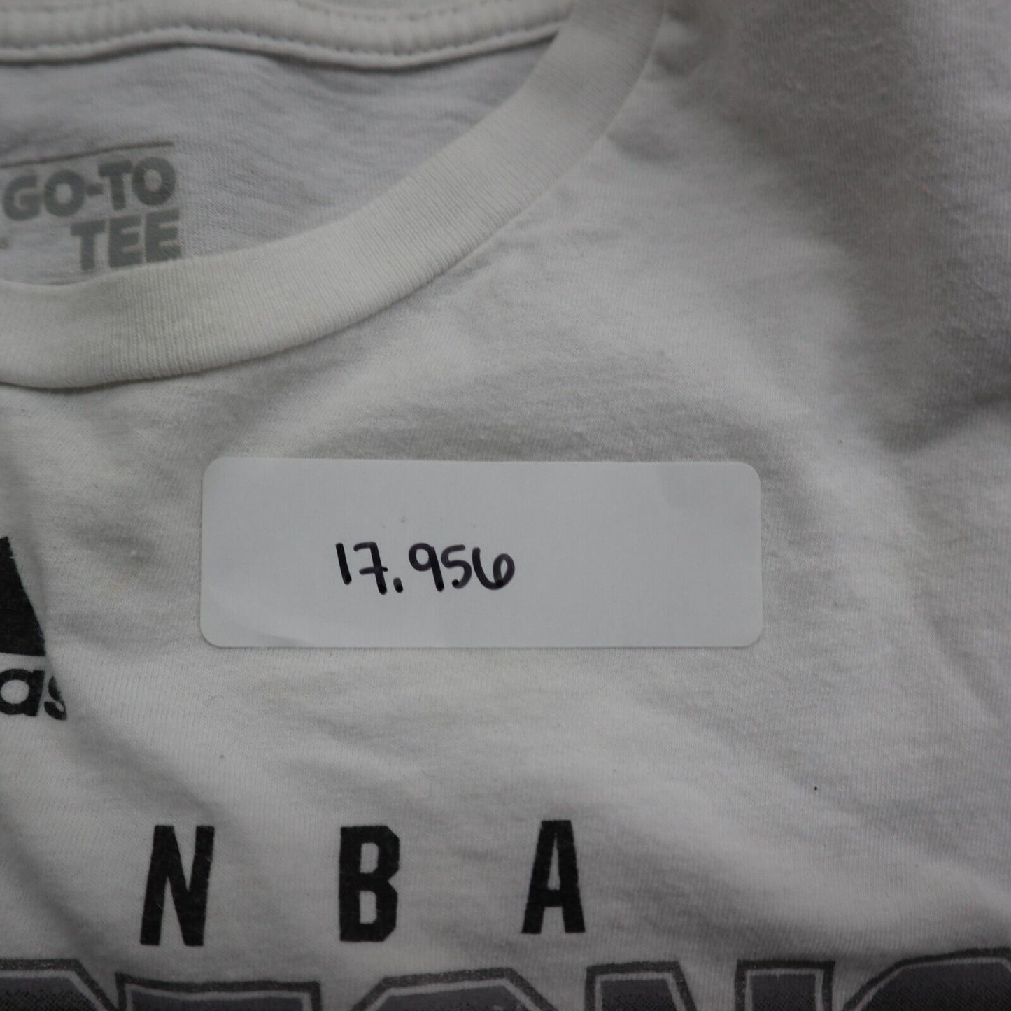 Adidas Mens Casual Graphics NBA T Shirt Short Sleeves Round Neck Cream Size M
