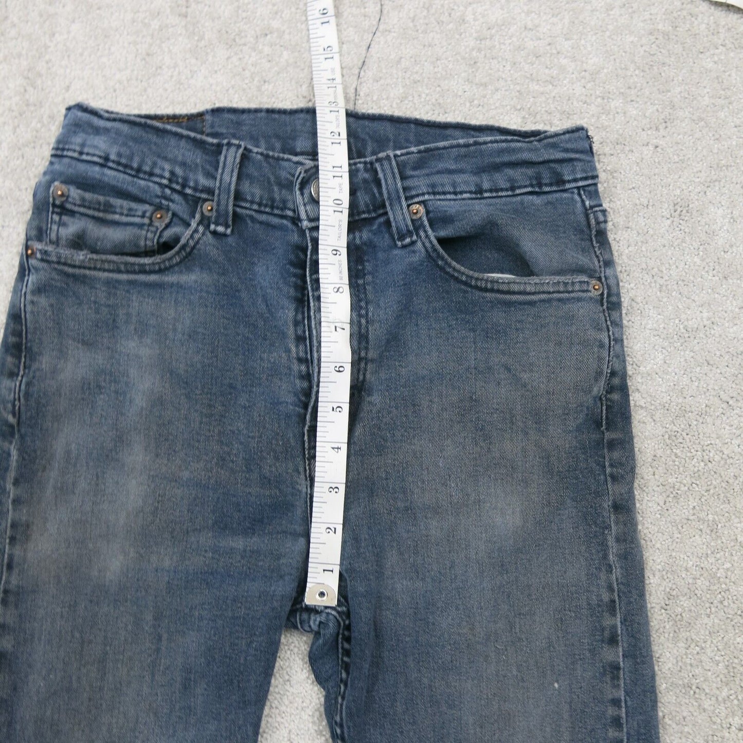 Levis 510 Mens Skinny Leg Jeans Denim Distressed Mid Rise Cotton Blue SZ W31XL32