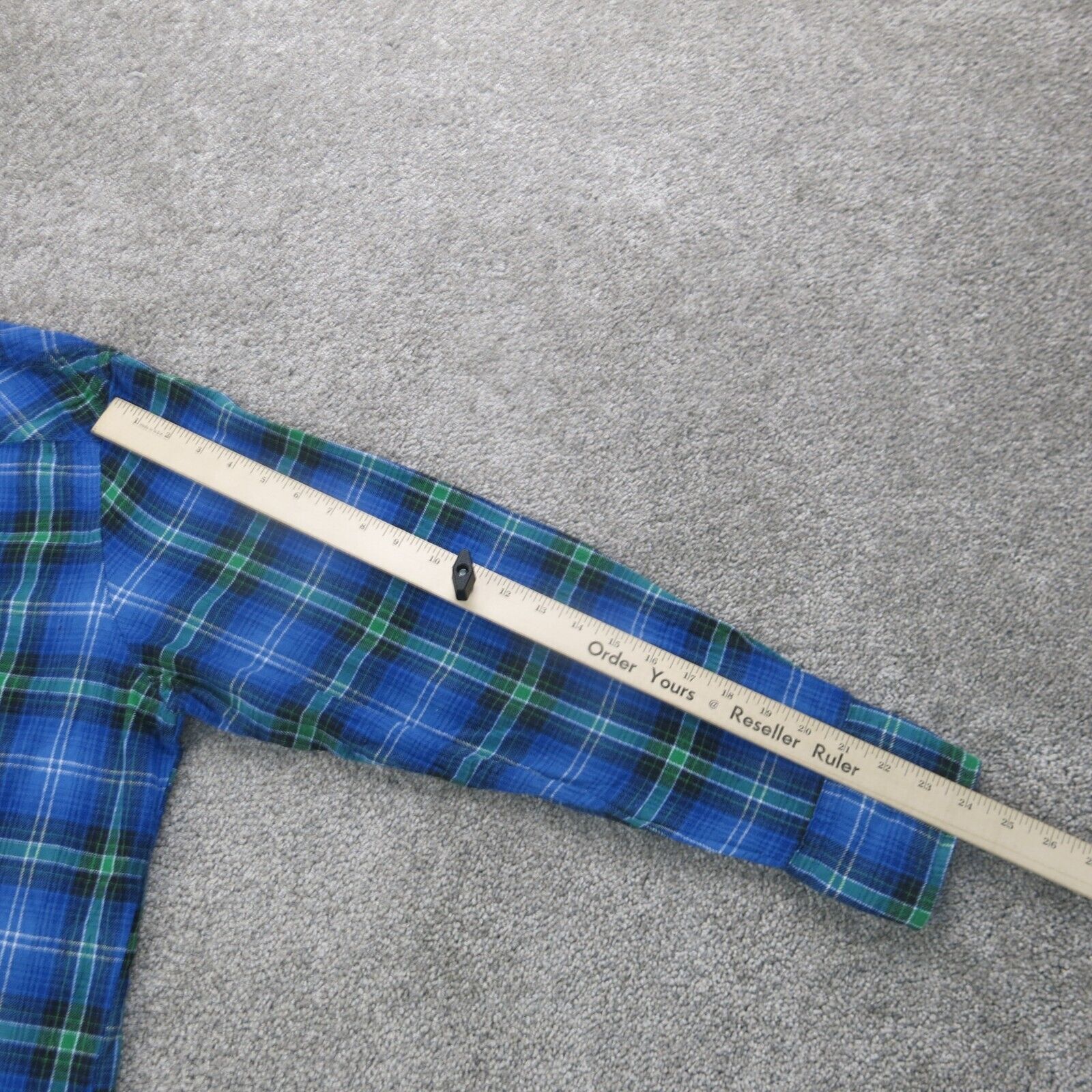 Wrangler Shirt Mens Blue XXL MTSC043 Button Up Plaid Flannel
