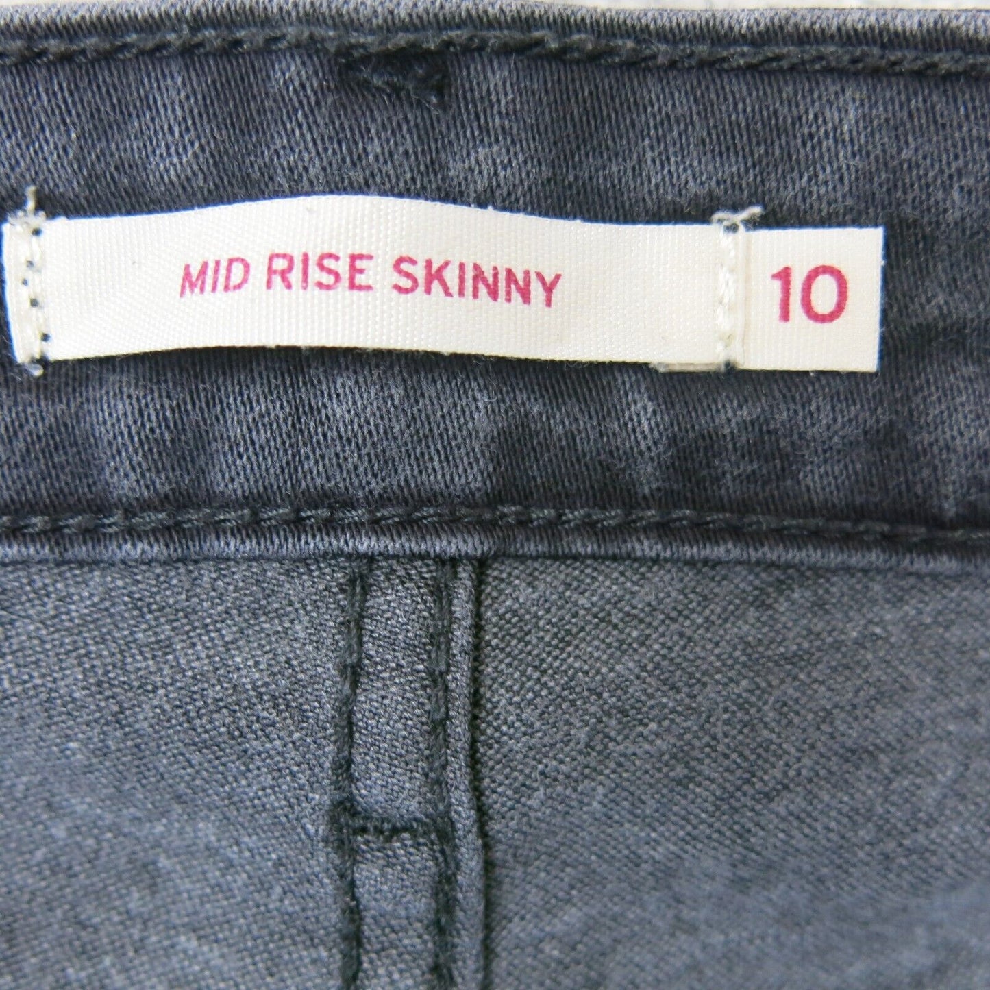 Levis Strauss Womens Mid Rise Skinny Jeans Denim Stretch Pocket Black Size 10