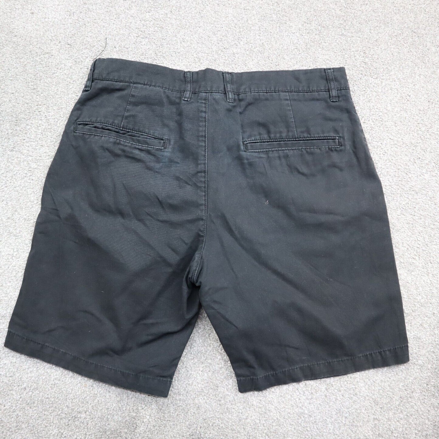 H&M LOOG Mens Baggy Shorts Flat Front Hiking Outdoor Pockets Black Size 29