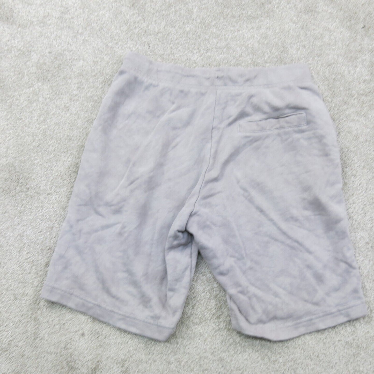Mens Athletic Shorts Slash Pocket Knitted Drawstring Gray Size Medium