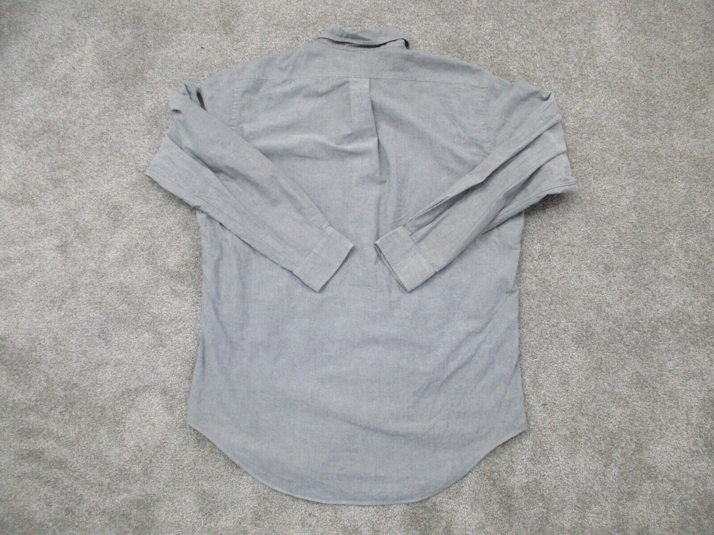 Ralph Lauren Button Down Shirt Mens Size 16 Gray Long Sleeves Sports Logo Shirt