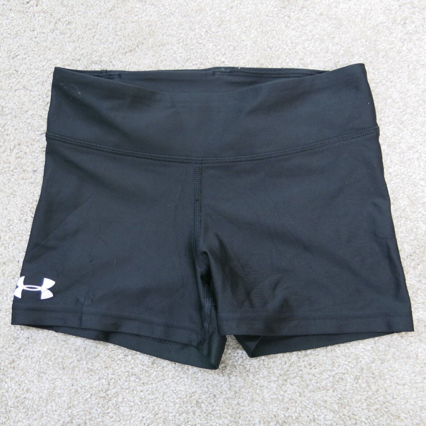 Under Armor Womens Athletic Shorts Elastic Waist Logo Heatgear Black SZ X Small