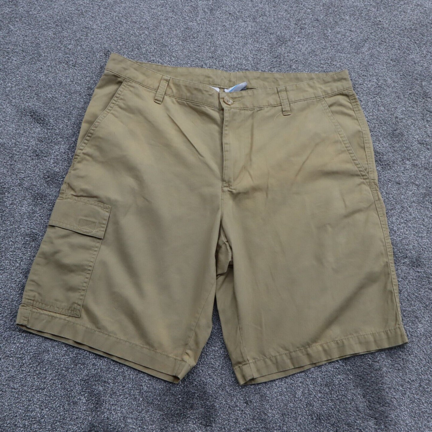 Columbia Mens Casual Chino Shorts Flat Front Mid Rise Pockets Tan Size W34XL10