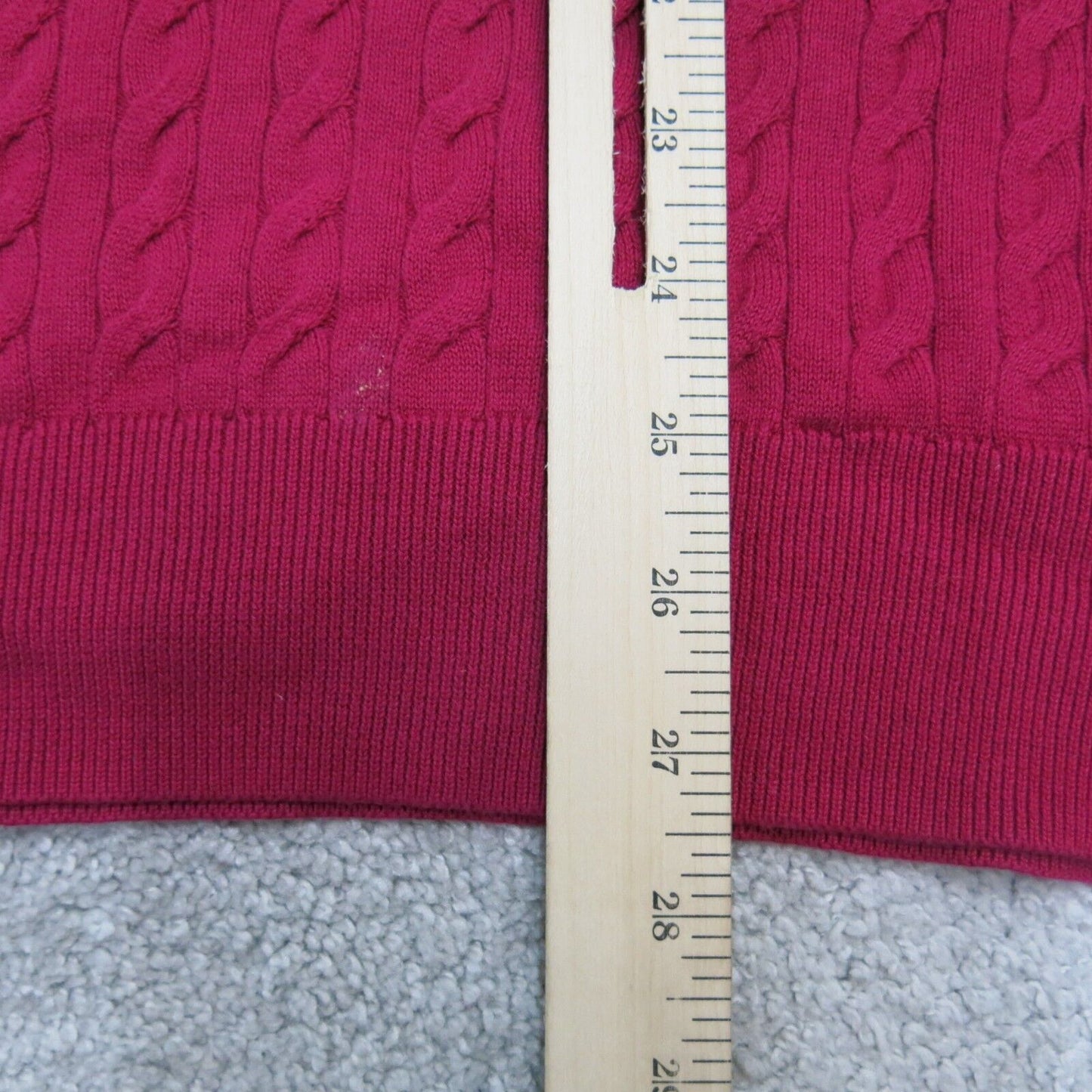 Talbots Womens Pullover Knitted Sweater Long Sleeves Turtle Neck Red Size Medium