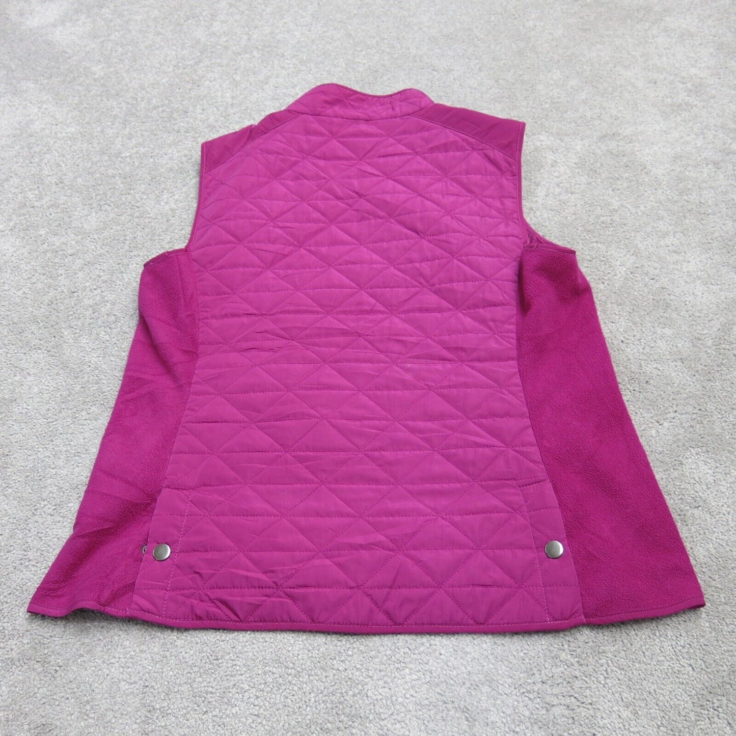Talbots Womens Full Zip Up Vest Jacket Sleeveless Mock Neck Pink Size Medium