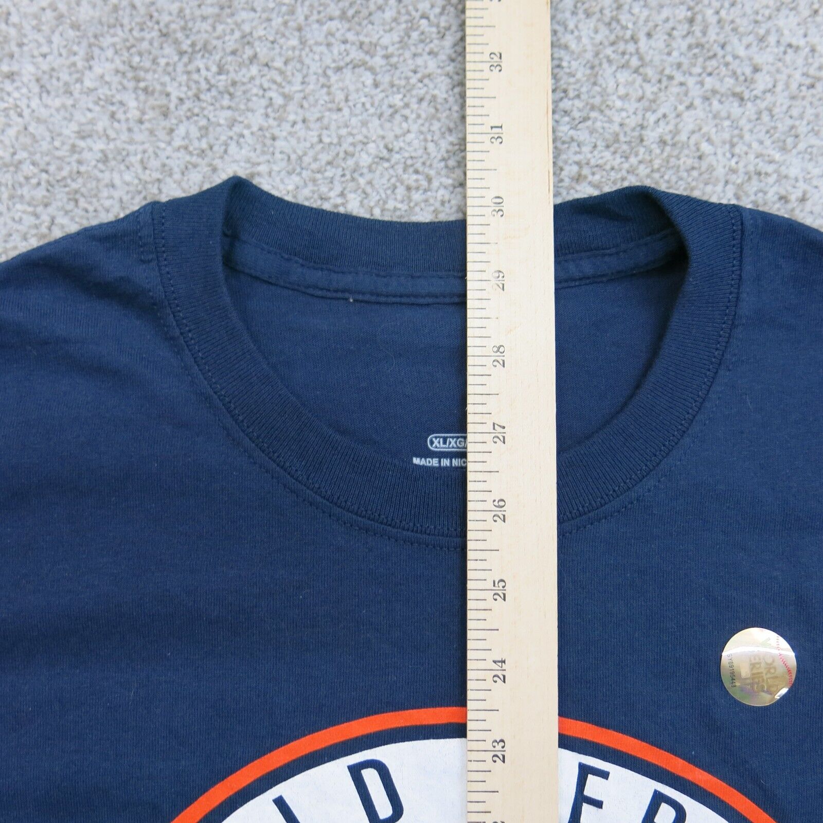 Used Thrift 2017 Astros World Champions Tee, Blue, XL