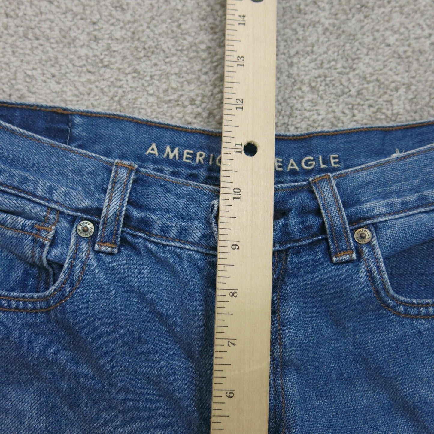 American Eagle Womens Denim Jeans Shorts Mid Rise 100% Cotton Blue Size 4