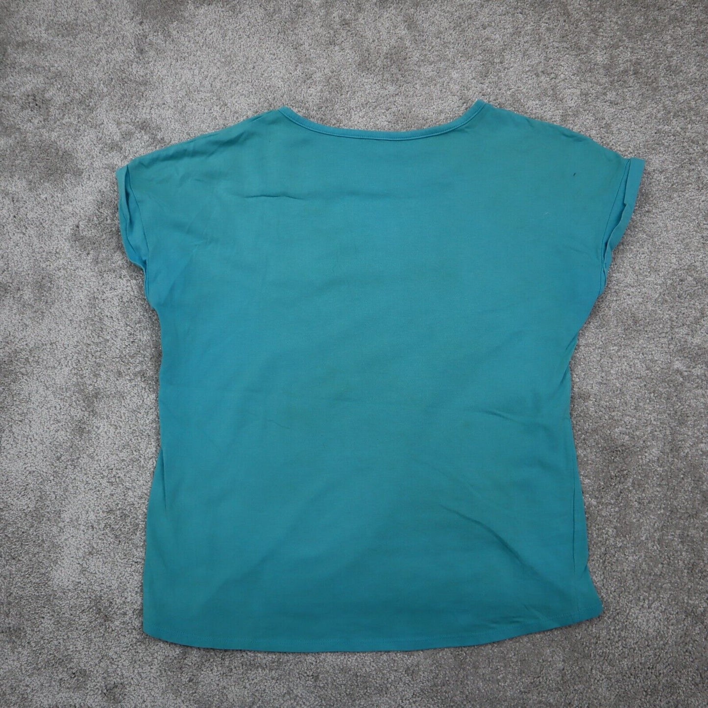 Under Armour Graphic T-Shirt Girls X-Small Turquoise Short Sleeve Heatgear Shirt