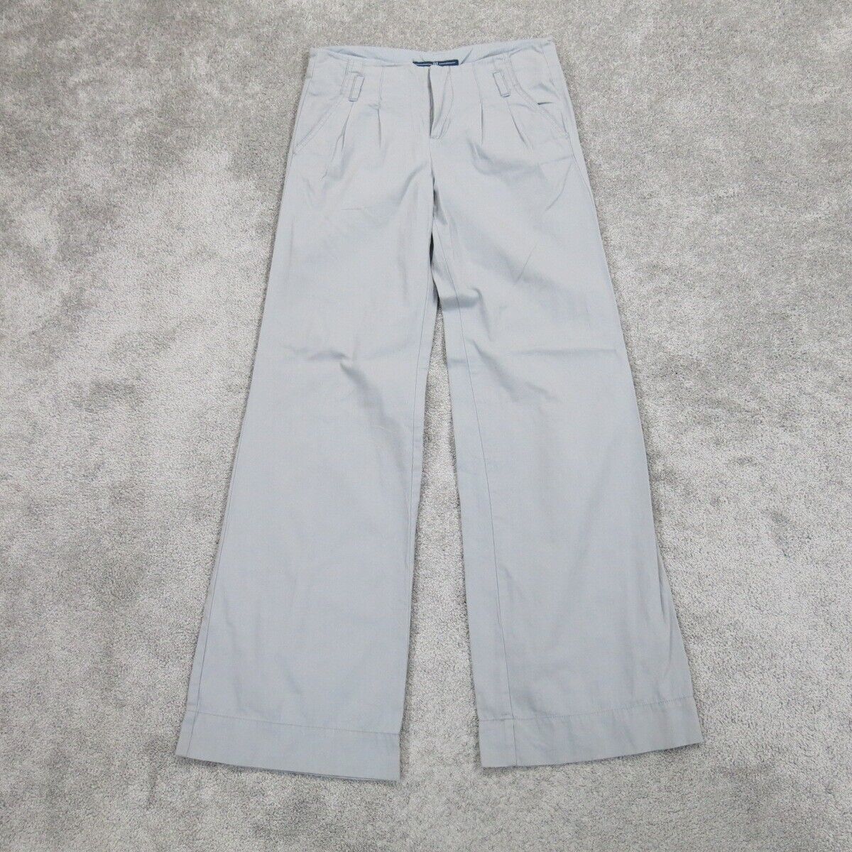 J Crew Women Wide Leg Chino Dress Pants Mid Rise Pocket Gray Size 0 Regular