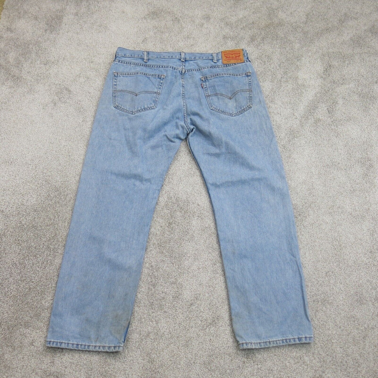 Levi Strauss & Co 505 Mens Wide Leg Denim Jeans Stretch Mid Rise Blue SZ W38XL30