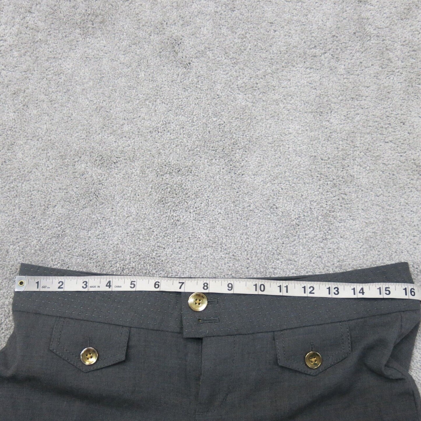 Juicy Couture Womens Flared Leg Pant Mid Rise Pockets Heather Gray Size 6
