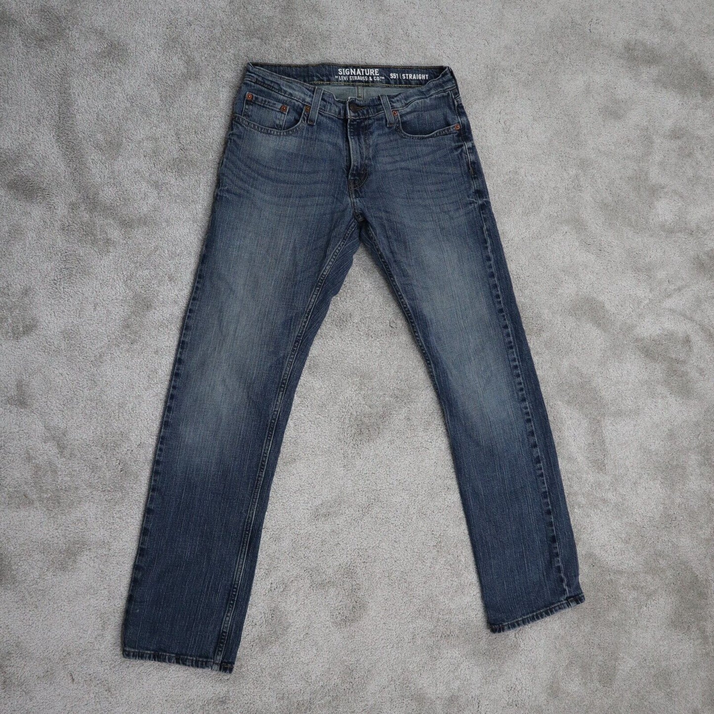 Signature By Levi Strauss Womens S51 Straight Leg Jeans Low Rise Blue SZ W30XL32