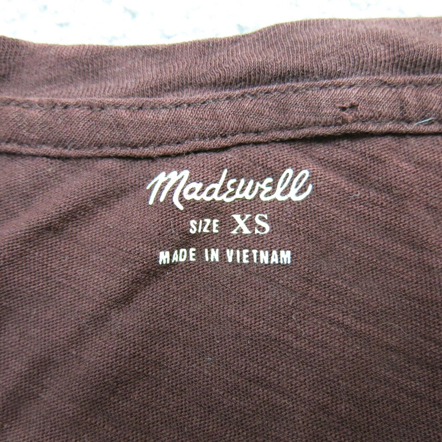 Madewell Womens V Neck T Shirt Top Short Sleeve Chest Pocket Brown Size X Small