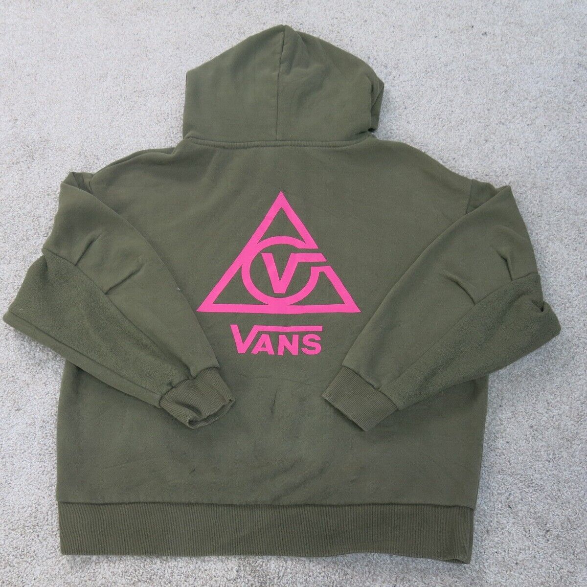 Vans Hoodie Womens Small Green Pullover Sweatshirt Long Sleeve Casual