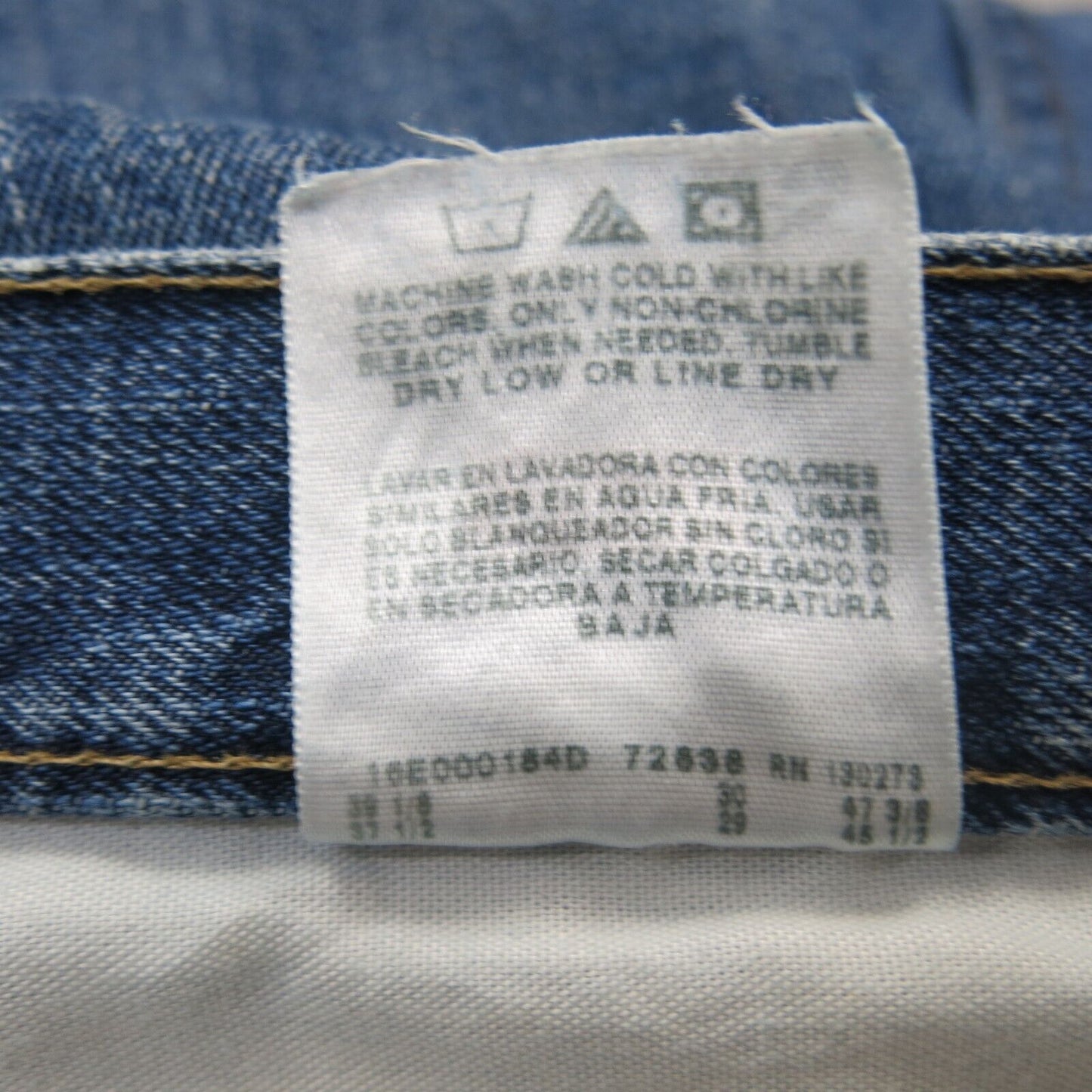 Wrangler Mens Straight Leg Denim Jeans Mid Rise 100% Cotton Blue Size 36X29